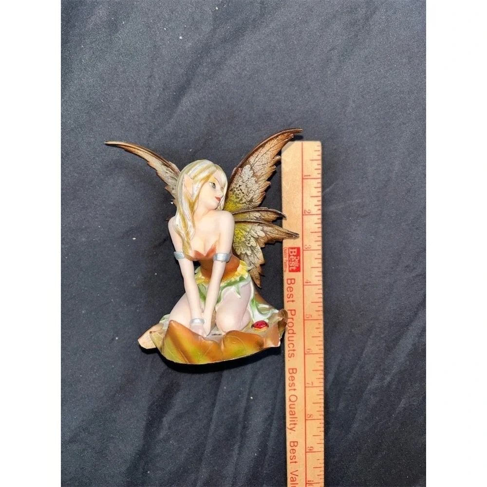 Pacific Trading Fairy Figurine Autumn Leaf Butterfly Wing Ladybug Statue fantasy
